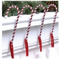 Candy Cane Stocking Holders. Classic Rope.